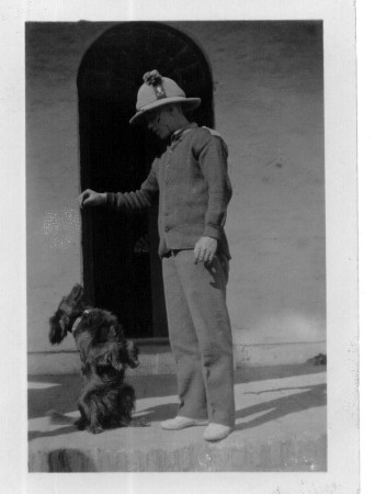 Images/Brown with his trick dog Haifa.jpg
